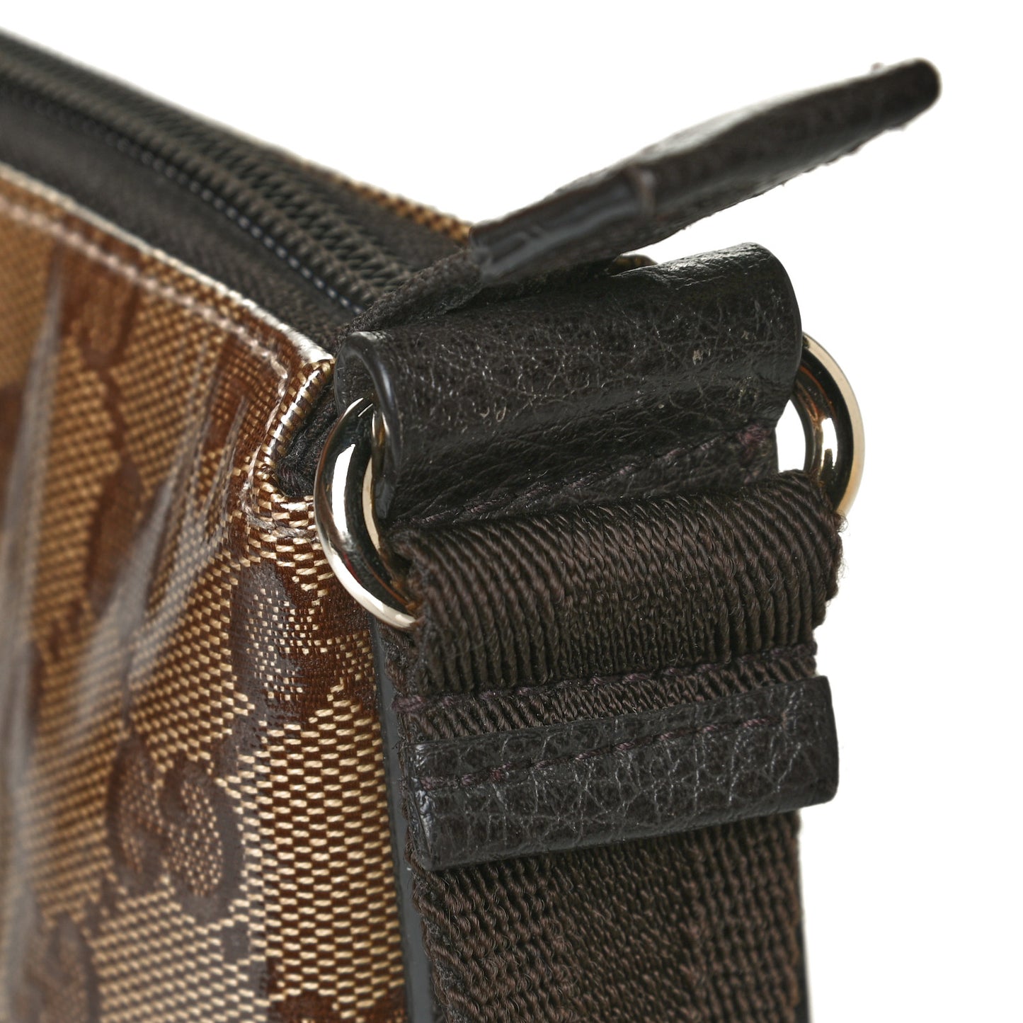 Crystal Monogram Flat Messenger Bag Dark Brown