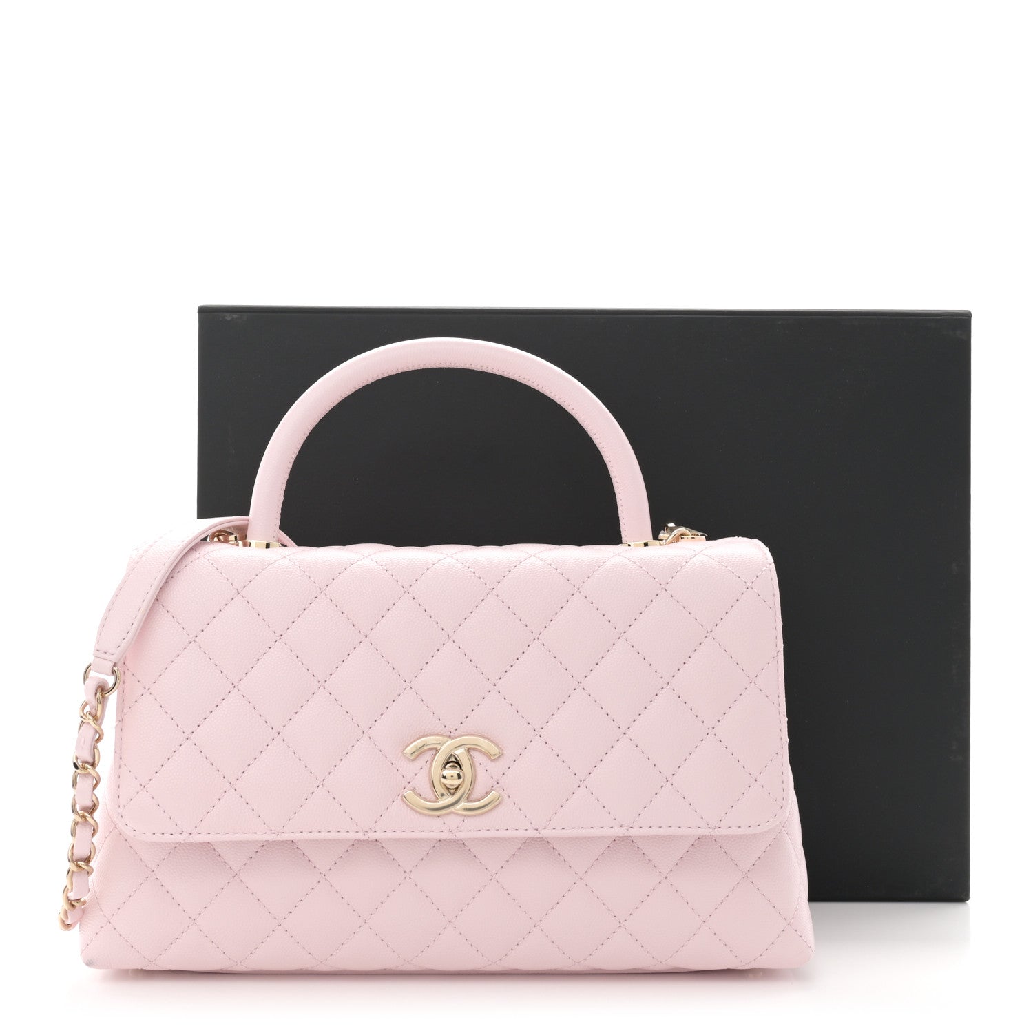 Chanel Caviar Quilted Small Coco Handle Flap Light Pink 12 of 12