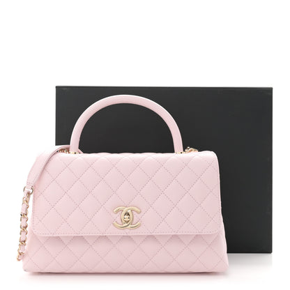 Chanel Caviar Quilted Small Coco Handle Flap Light Pink 12 of 12