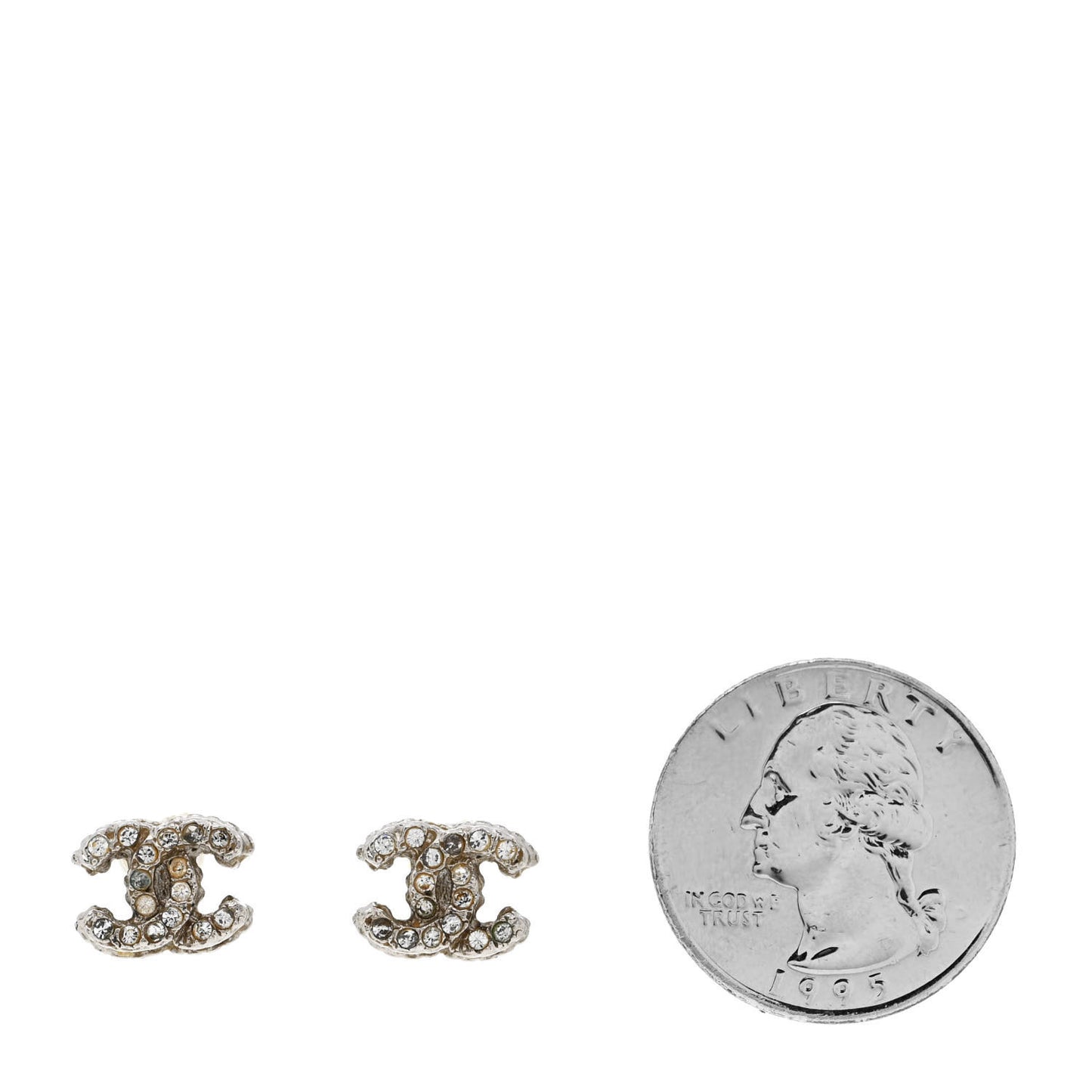 Crystal Mini CC Earrings Silver