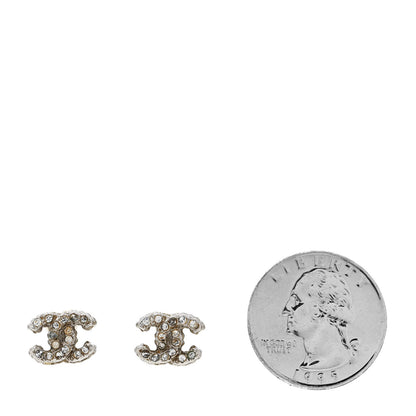 Chanel Crystal Mini CC Earrings Silver 2 of 5