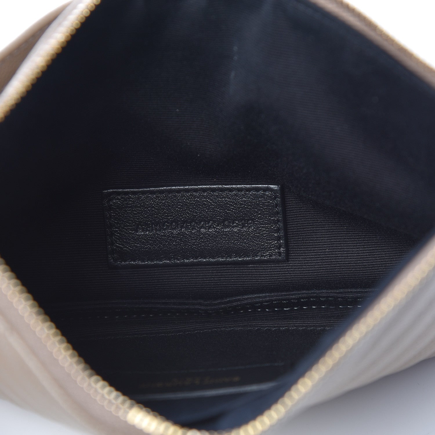 Saint Laurent Grain De Poudre Chevron Monogram Bill Pouch Taupe 7 of 7