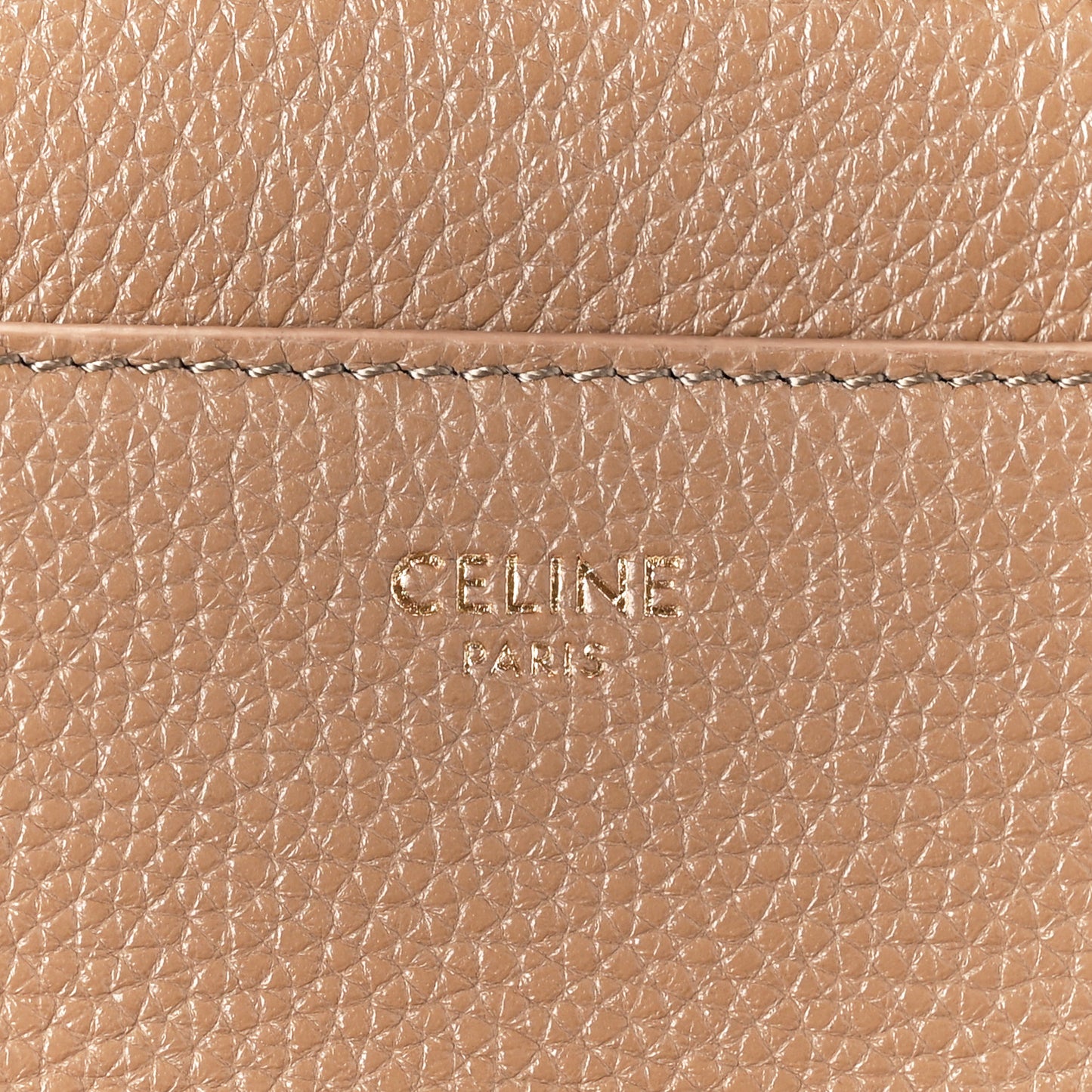 Grained Calfskin Small 16 Top Handle Bag Beige