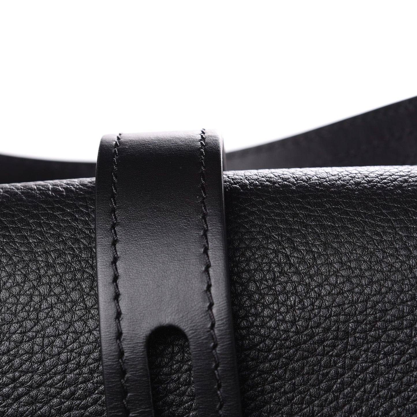 Grained Deerskin Shiny Calfskin Large Aby Day Shoulder Bag Black