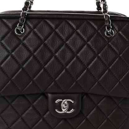Chanel Lambskin Quilted Travel Flap Tote Dark Brown 8 of 10