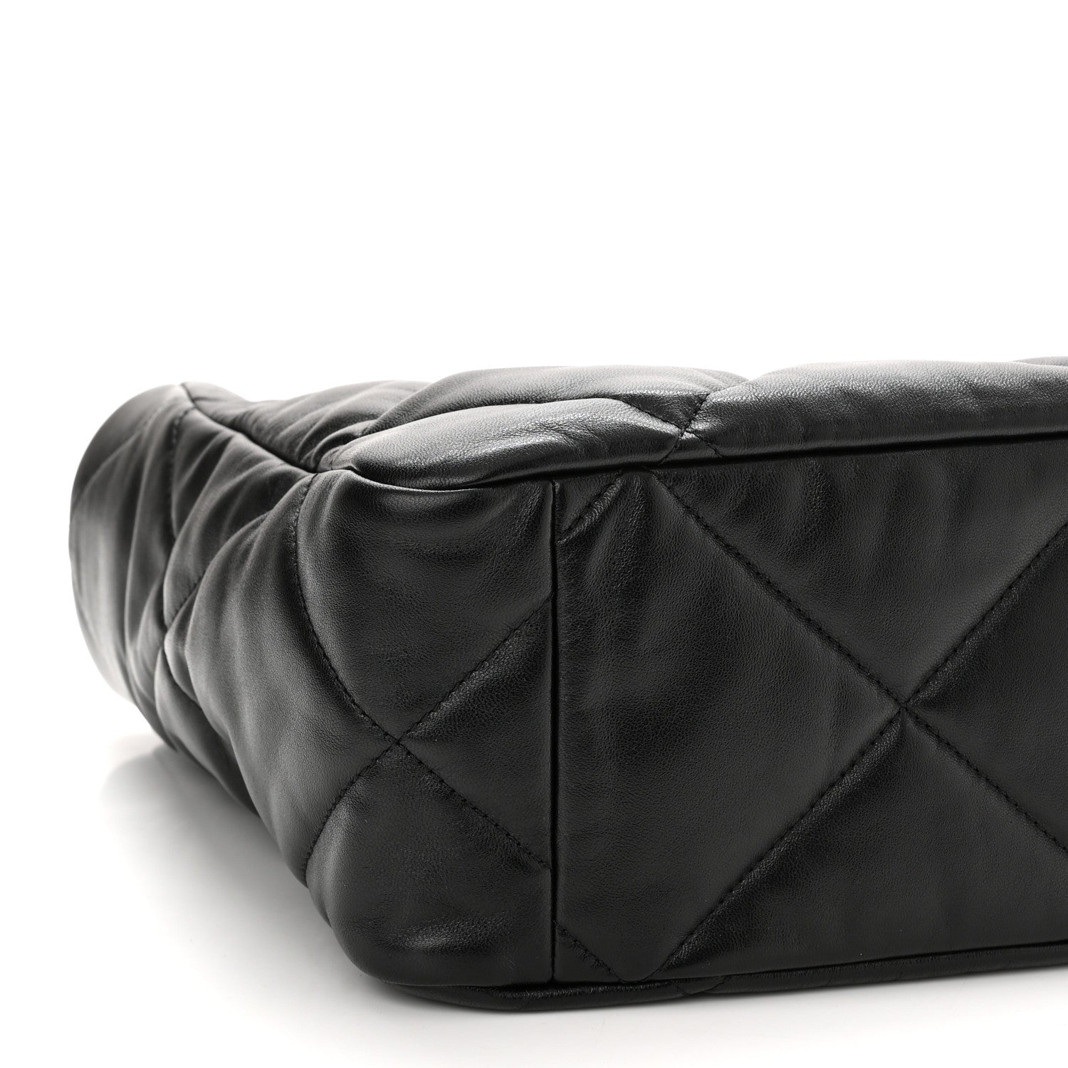 Chanel Lambskin Quilted Chanel 19 East West Shopping Bag Black 7 of 11