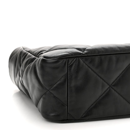 Chanel Lambskin Quilted Chanel 19 East West Shopping Bag Black 7 of 11