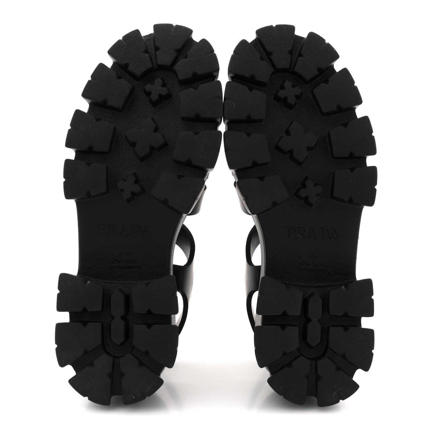 Prada Foam Rubber Triangle Logo Monolith 55mm Cage Sandals 39 Black 6 of 11
