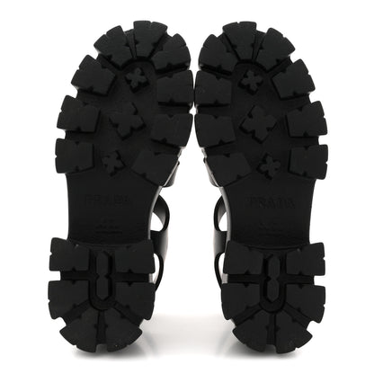 Prada Foam Rubber Triangle Logo Monolith 55mm Cage Sandals 39 Black 6 of 11