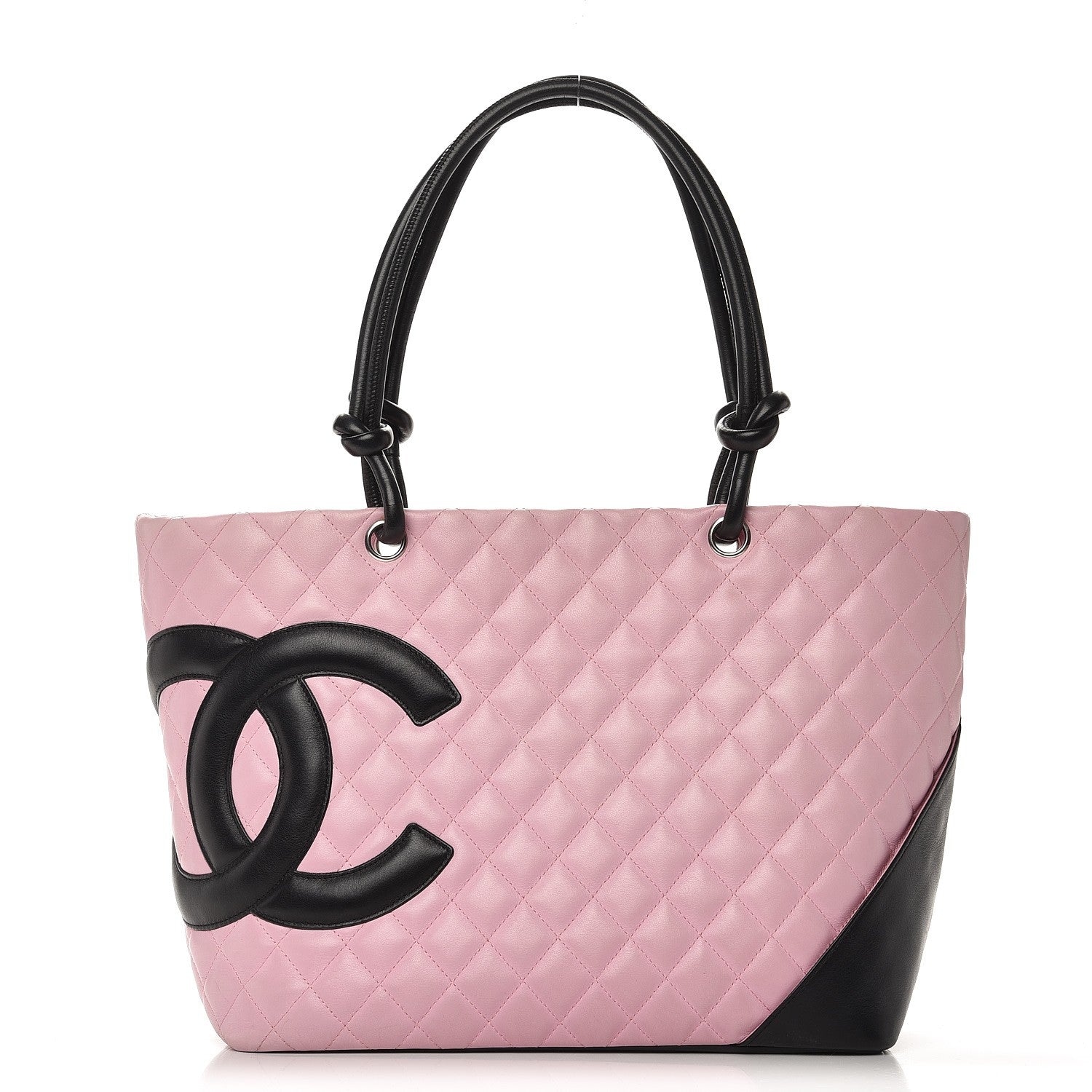 Chanel Calfskin Quilted Large Cambon Tote Pink Black 1 of 10