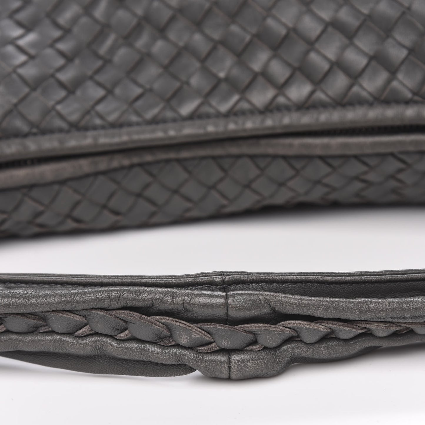 Nappa Intrecciato Large Veneta Hobo Grey
