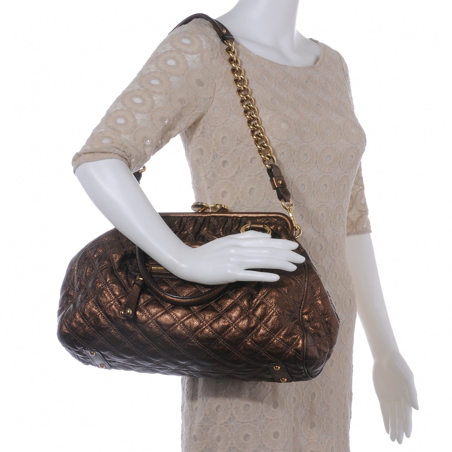 Marc Jacobs Quilted Leather Stam Bronze 2 of 7
