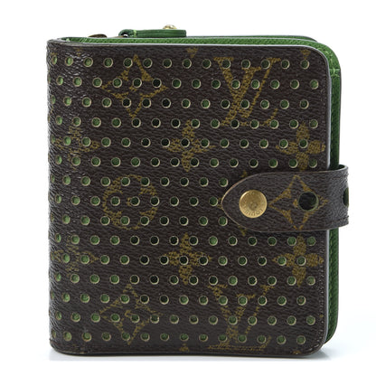 Louis Vuitton Monogram Perforated Compact Zipped Wallet Green 1 of 9