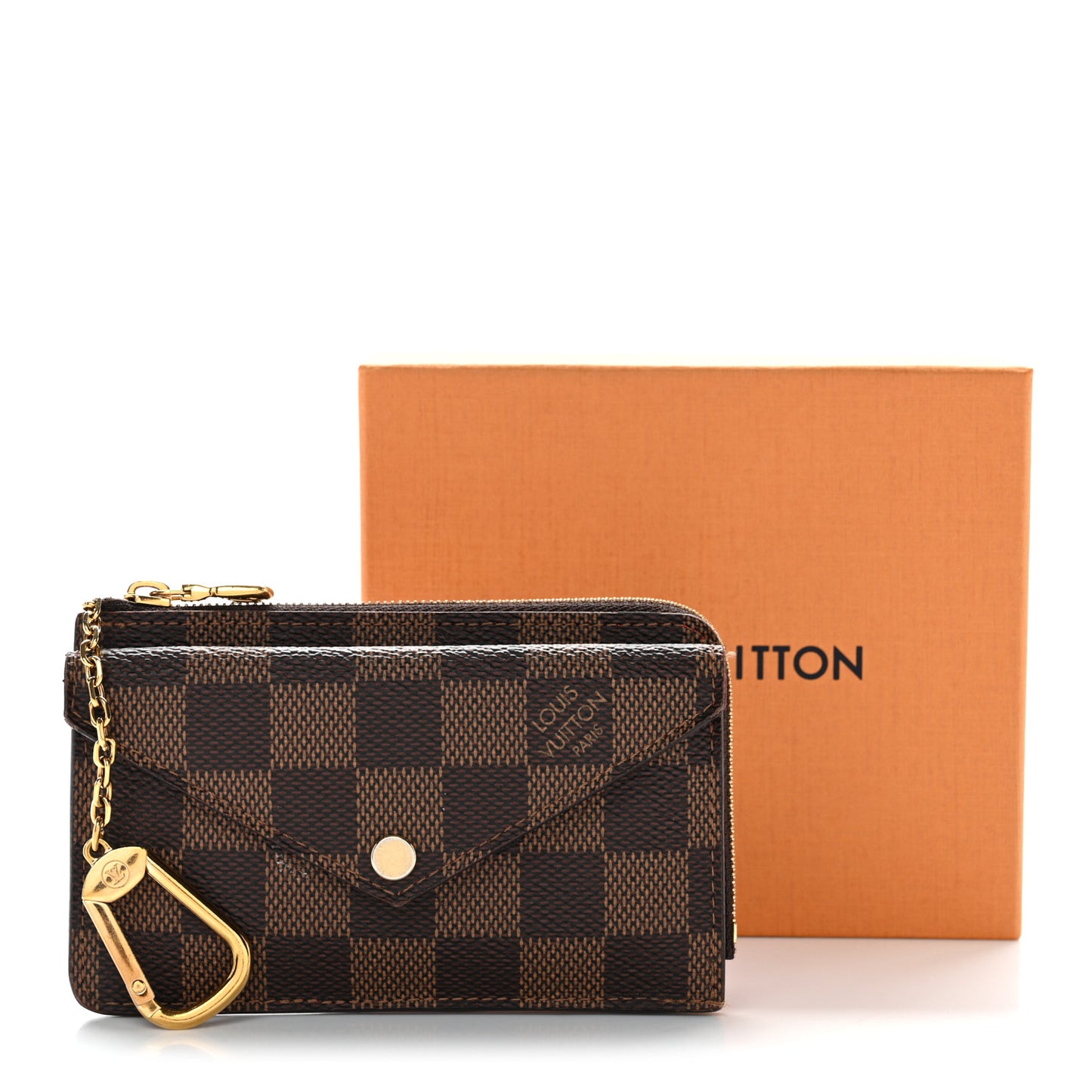 Damier Ebene Recto Verso Card Holder Red