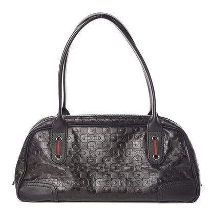 Gucci Calfskin Horsebit Embossed Princy Boston Black 1 of 9