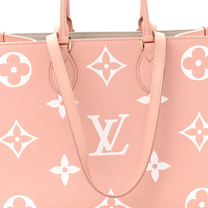 Louis Vuitton Empreinte Monogram Giant Onthego MM Rose Trianon Creme 7 of 9