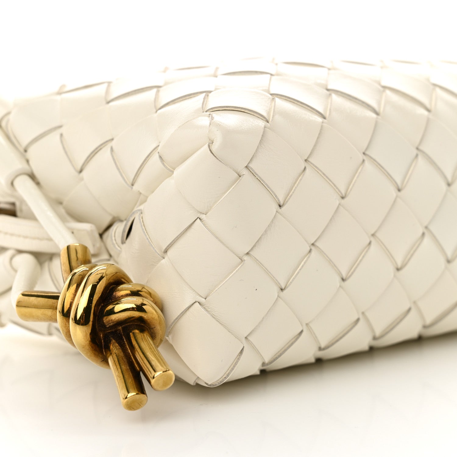 Bottega Veneta Nappa Intrecciato Metallic Knot Mini Loop Camera Bag Bone 8 of 9