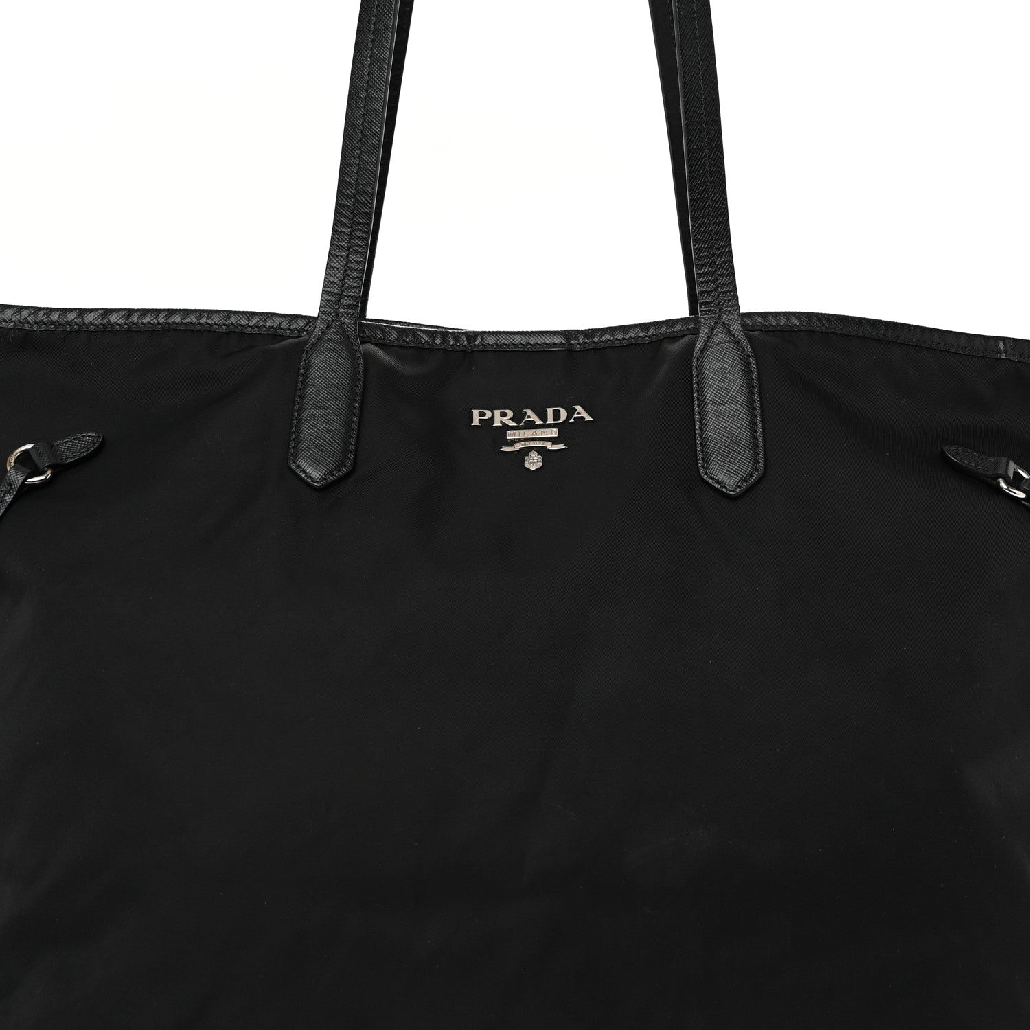 Prada Tessuto Nylon Saffiano Shopping Tote Black 8 of 12