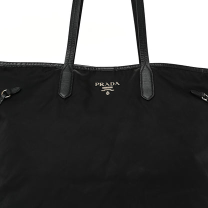 Prada Tessuto Nylon Saffiano Shopping Tote Black 8 of 12