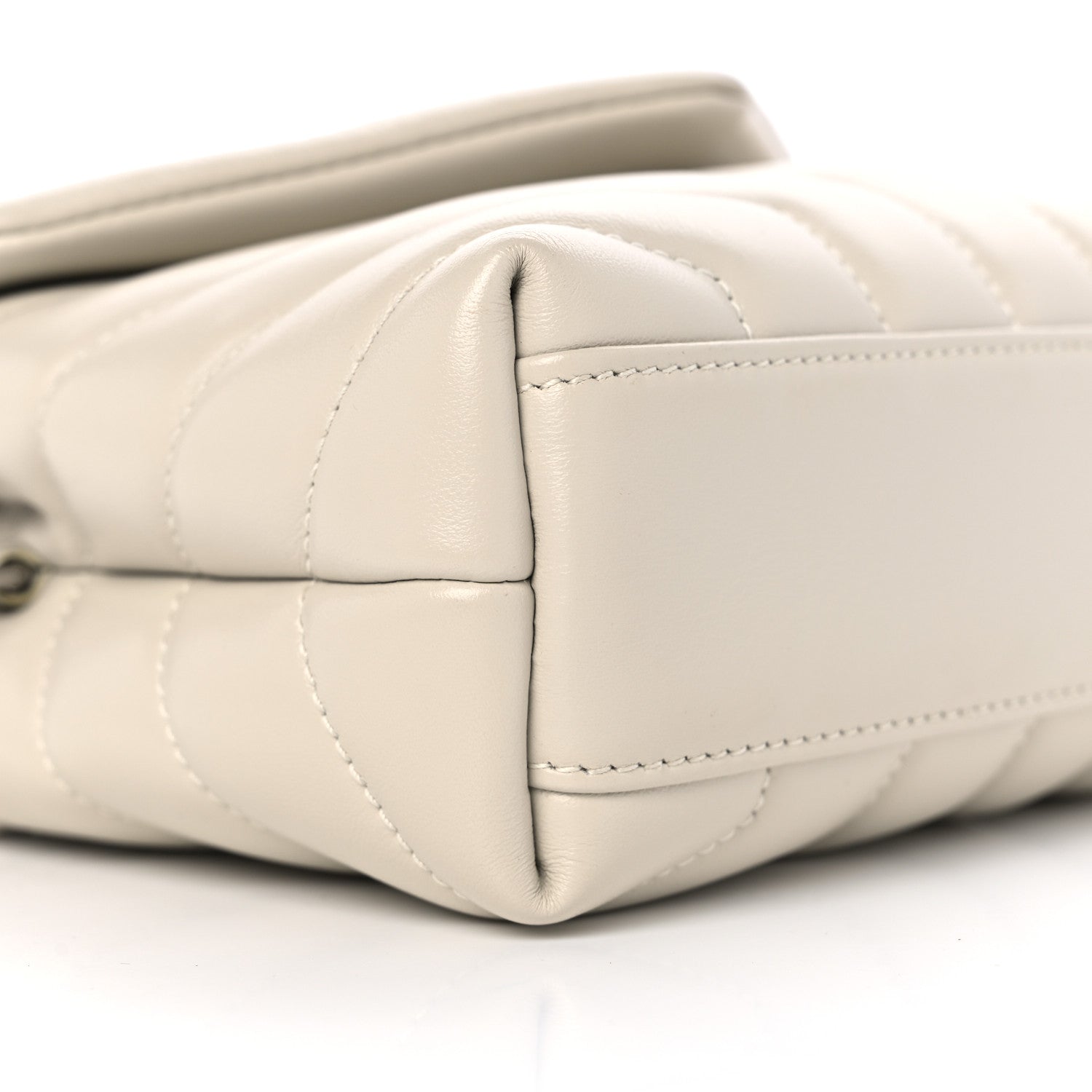 Saint Laurent Calfskin Y Quilted Monogram Toy Loulou Crossbody Bag Ivory 8 of 10