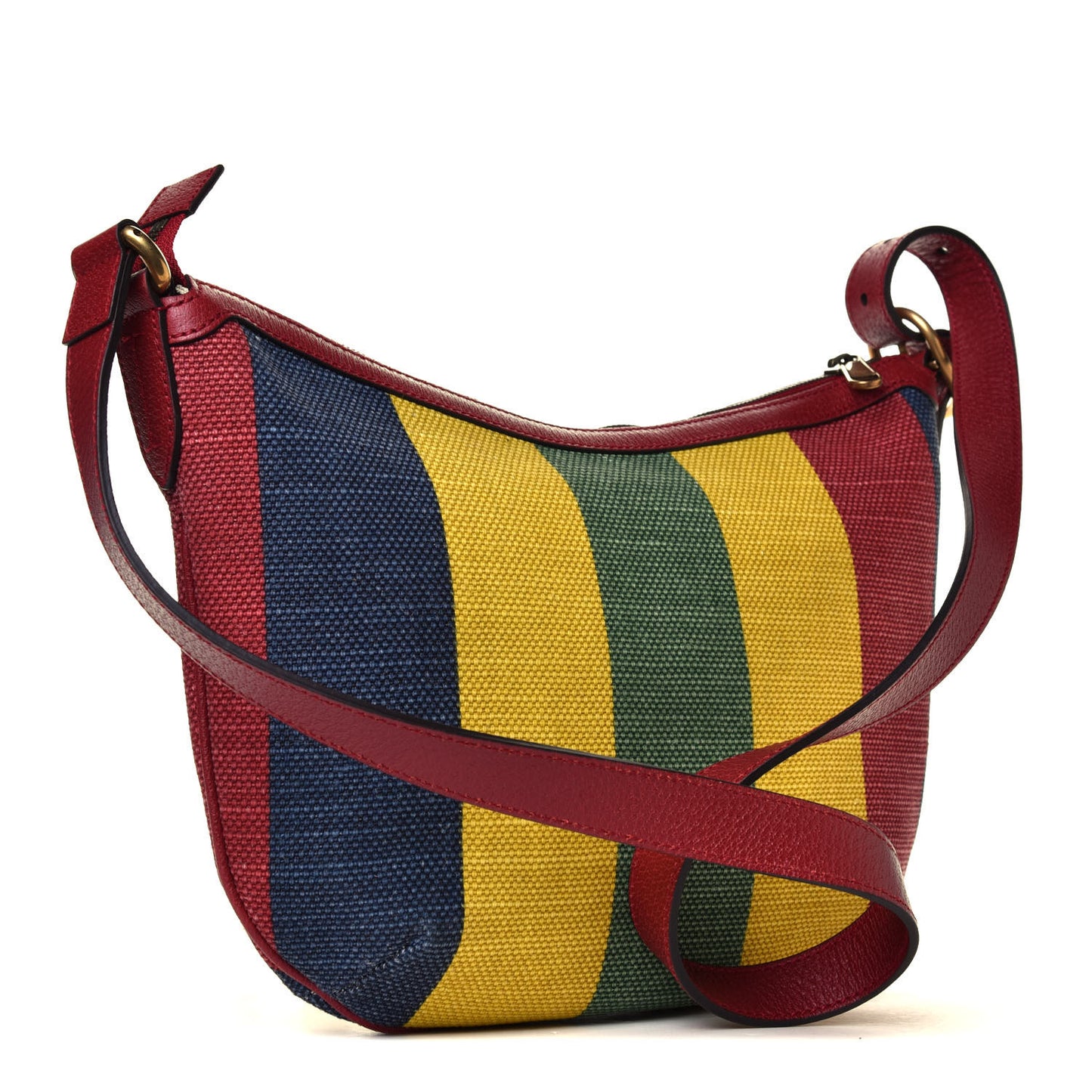 Canvas Marley Stripe Script Logo Gucci 100 Half Moon Hobo Multicolor