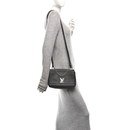 Louis Vuitton Calfskin Lockme II Chain Bag BB Black 2 of 10