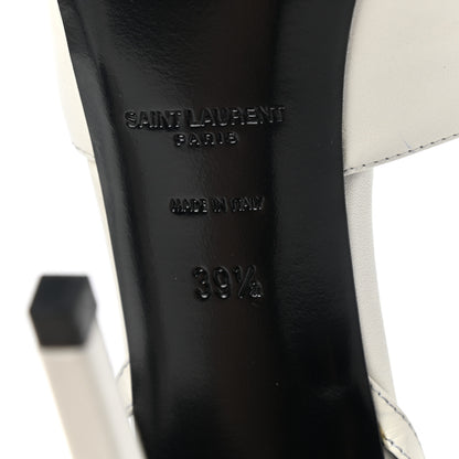Saint Laurent Calfskin Open Toe Platform Sandals 39.5 Porcellana 6 of 8
