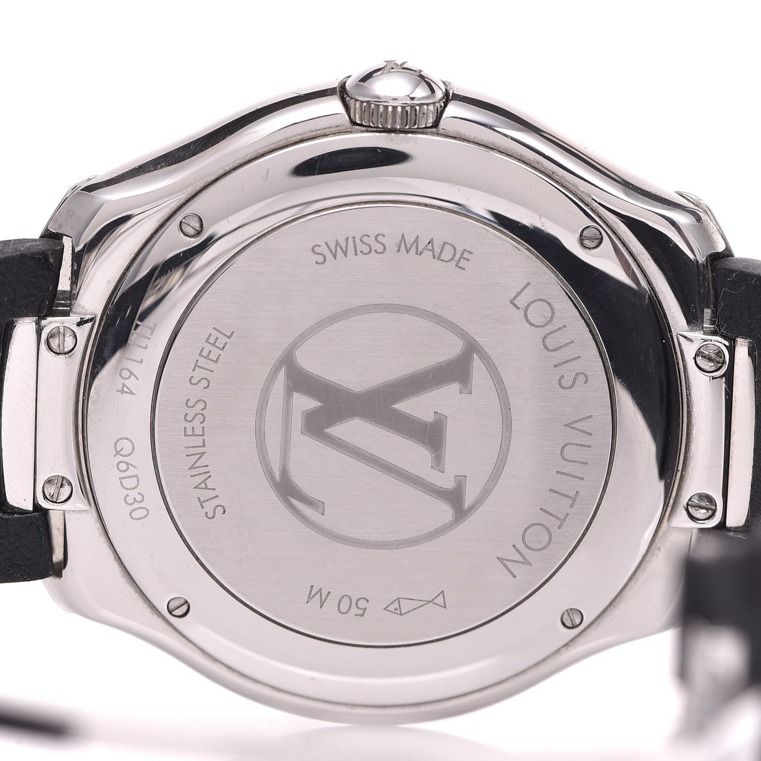 Louis Vuitton Stainless Steel Calfskin 40mm Fifty-Five GMT Automatic Watch Black 7 of 10