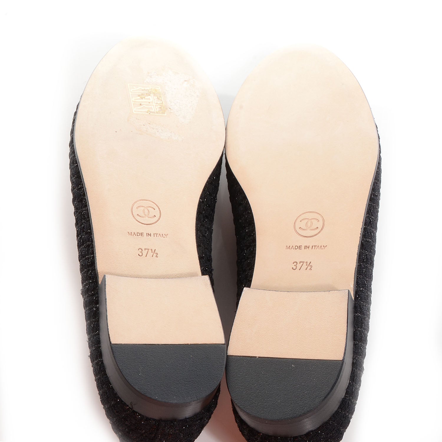 Chanel Tweed Cap Toe Ballet Flats 37 Black 5 of 8