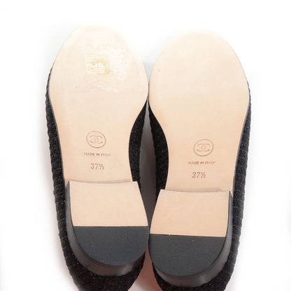 Chanel Tweed Cap Toe Ballet Flats 37 Black 5 of 8