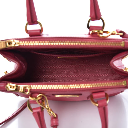 Prada Saffiano Mini Galleria Double Zip Tote Peonia 5 of 8
