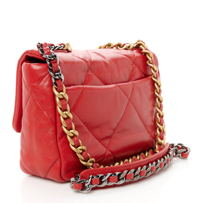 Chanel Goatskin Quilted Medium Chanel 19 Flap Red 3 of 10