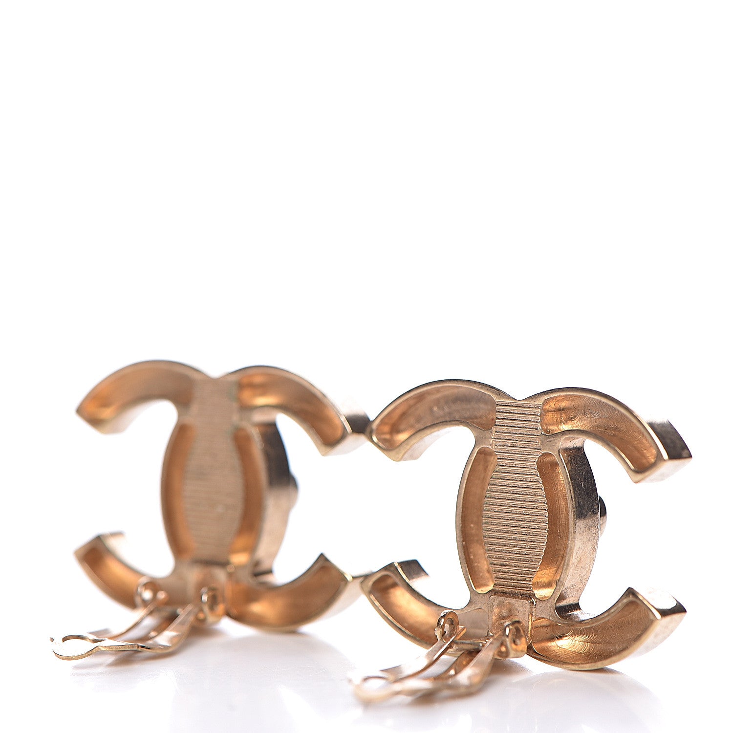 Chanel Metal CC Turnlock Clip On Earrings Gold 3 of 4