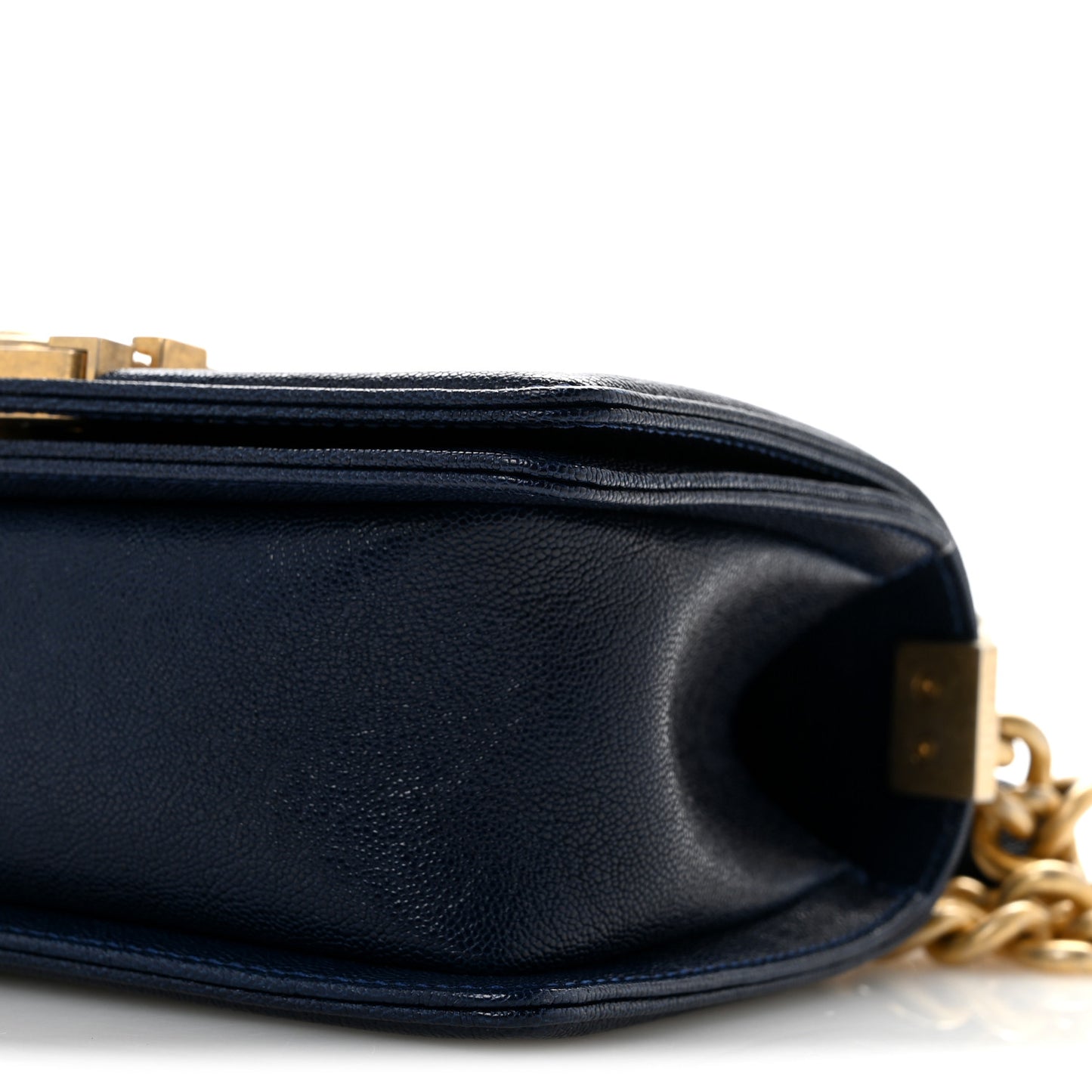 Caviar Quilted Small Boy Flap Navy