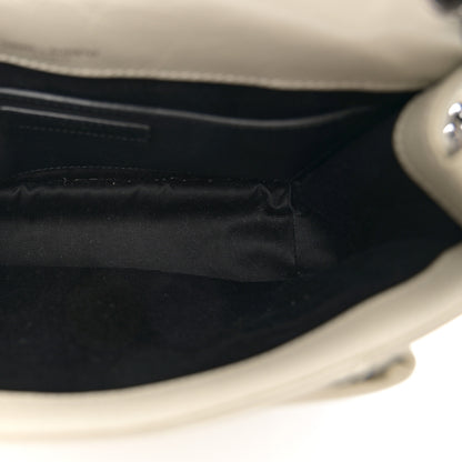 Saint Laurent Crinkled Calfskin Matelasse Monogram Baby Niki Chain Satchel Blanc Vintage 5 of 10