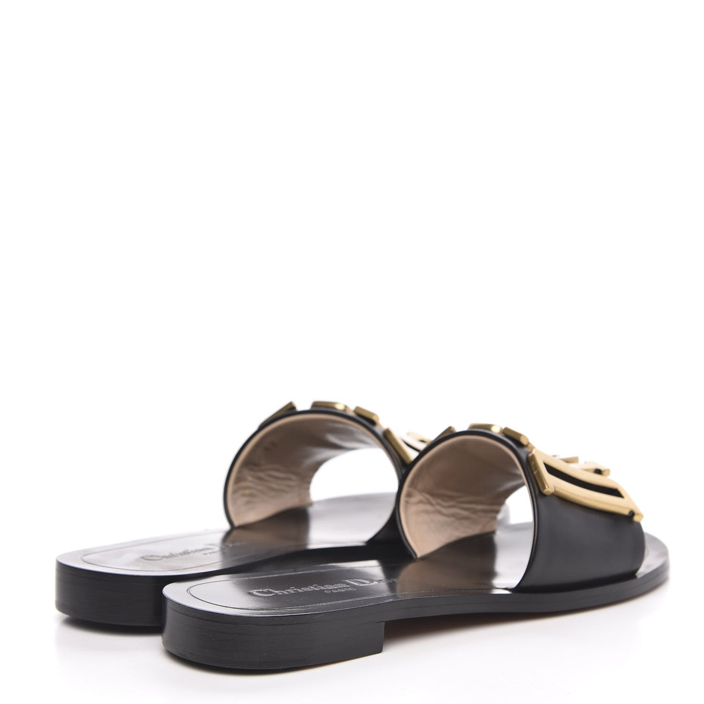 Calfskin Dio(r)evolution 10mm Slide Sandals 37 Black