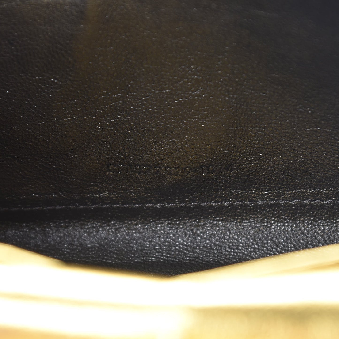 Metallic Calfskin Monogram Chain Wallet Gold