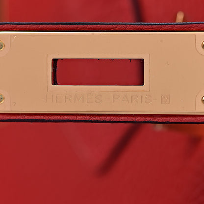 Hermes Taurillon Clemence Horseshoe Birkin 35 Rouge Casaque Black 10 of 40