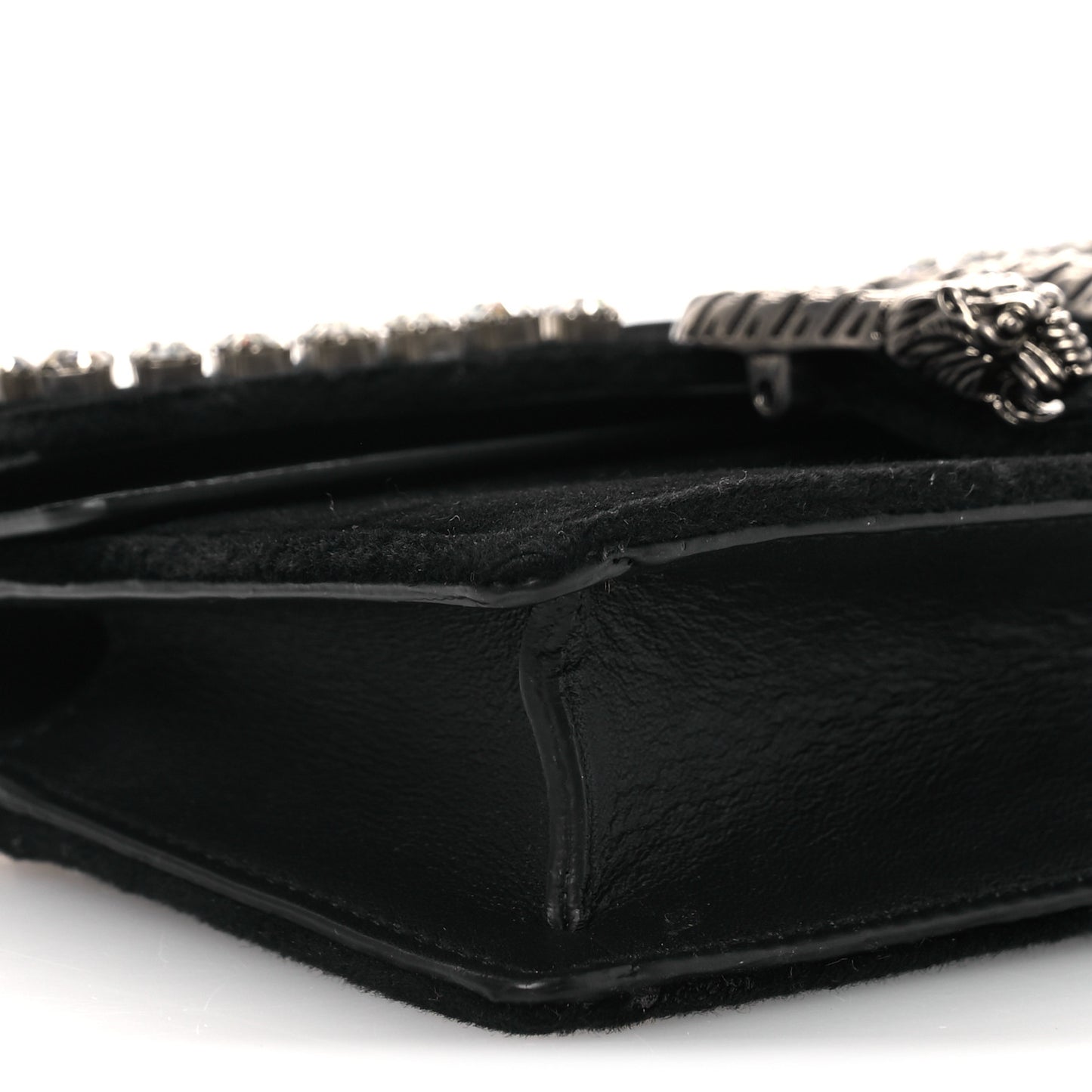 Velvet Crystal Super Mini Dionysus Shoulder Bag Black