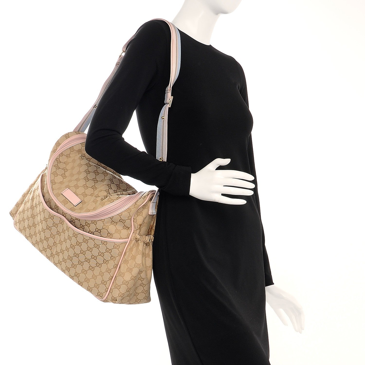Gucci Monogram Web Diaper Bag Pink 2 of 9