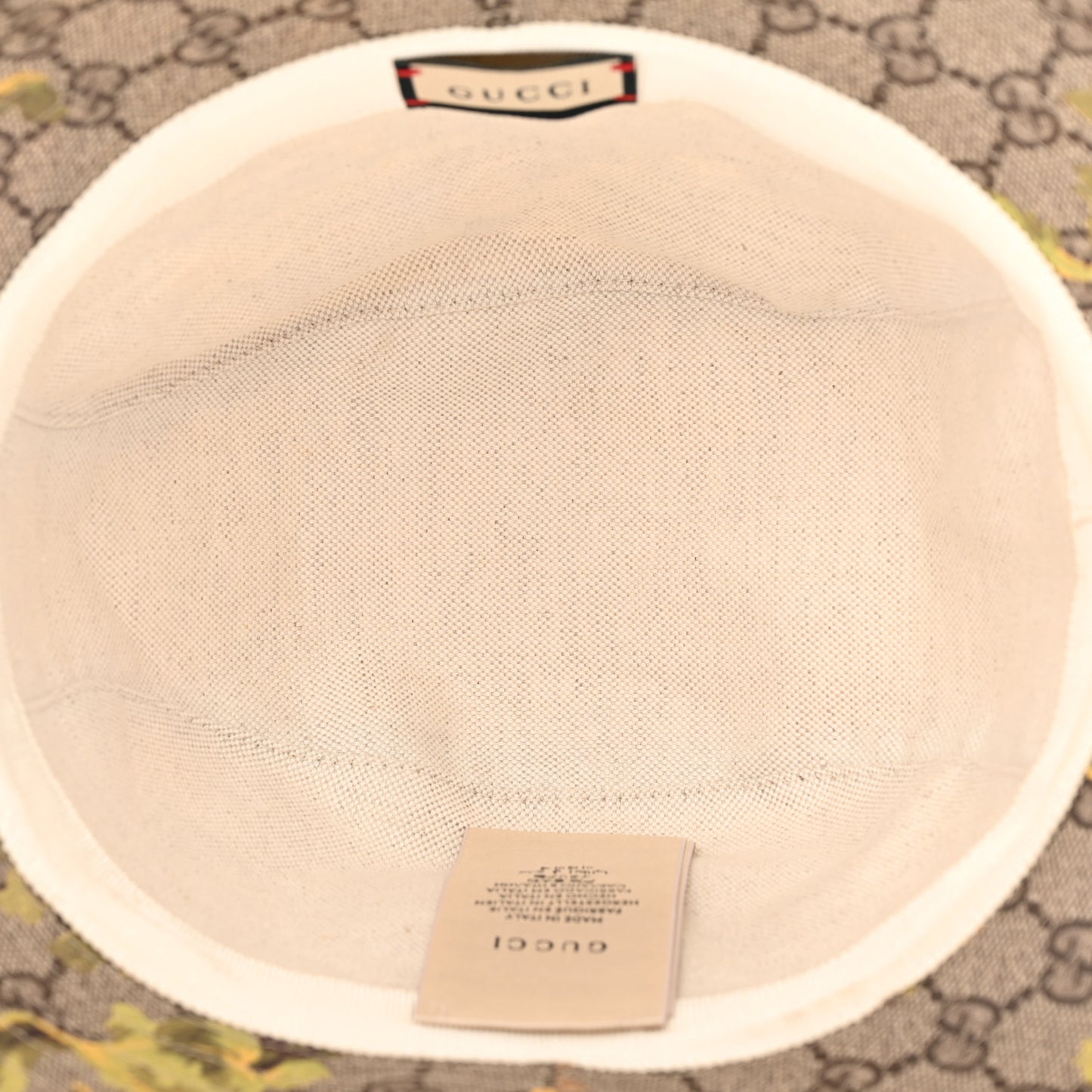 GG Supreme Monogram Azalea Calfskin Dusty Carnation Retro Interlocking G Bucket Hat Beige Ebony Multicolor