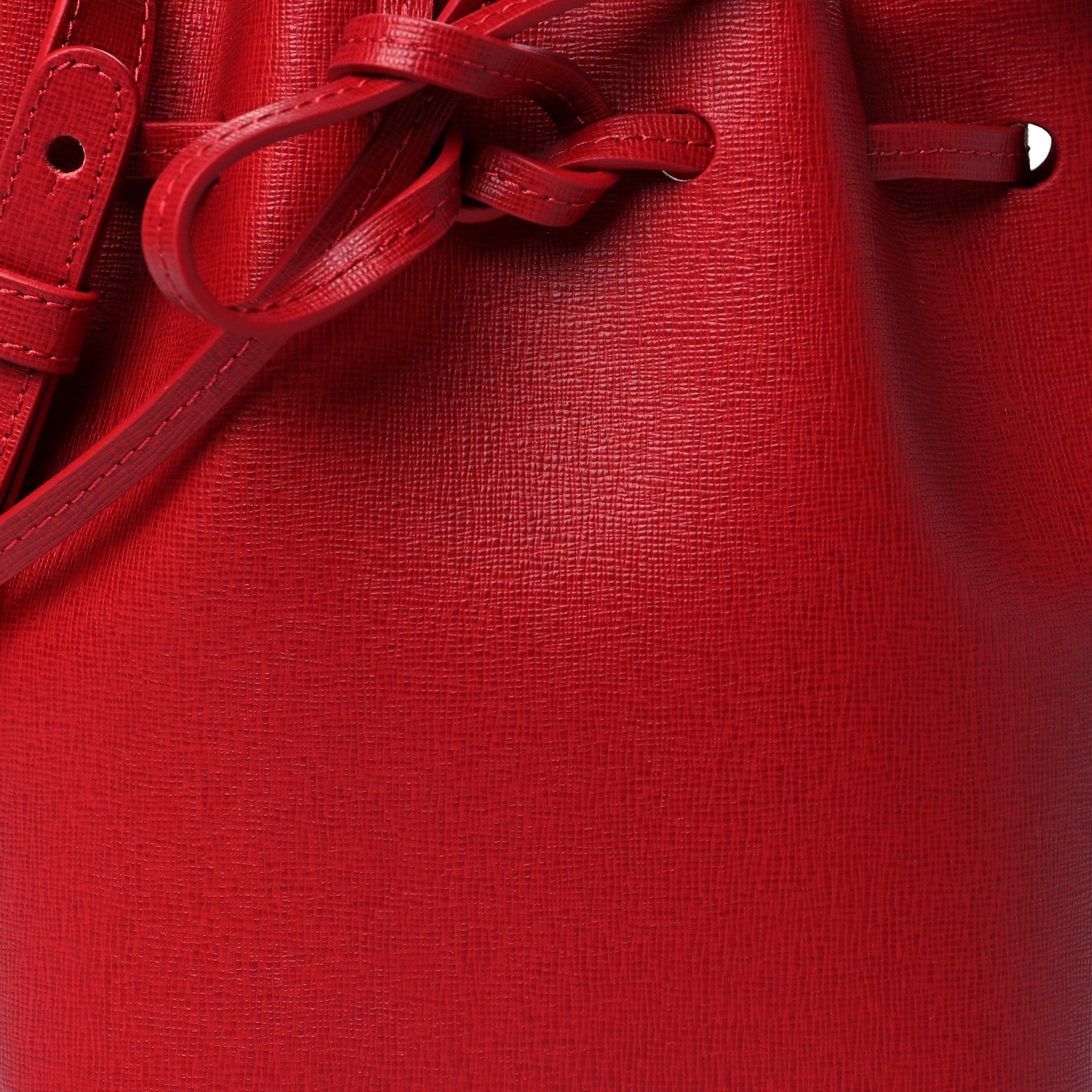 Mansur Gavriel Saffiano Mini Bucket Bag Flamma 7 of 9