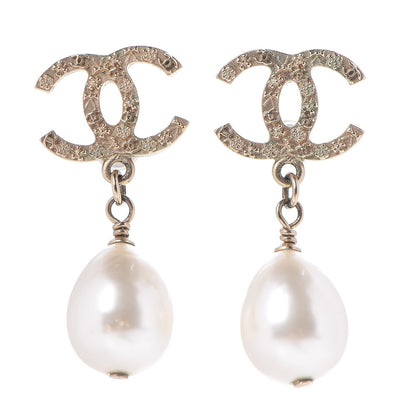 Chanel Pearl CC Drop Earrings Gold 1 of 4