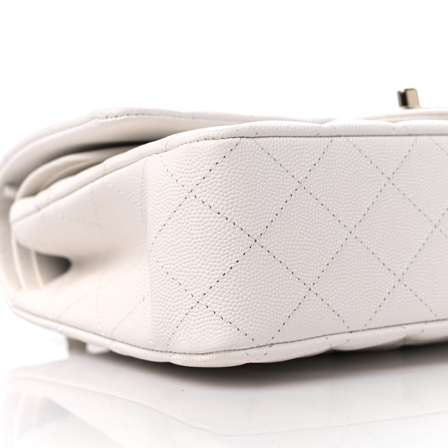 Chanel Caviar Quilted Medium Double Flap White 8 of 10