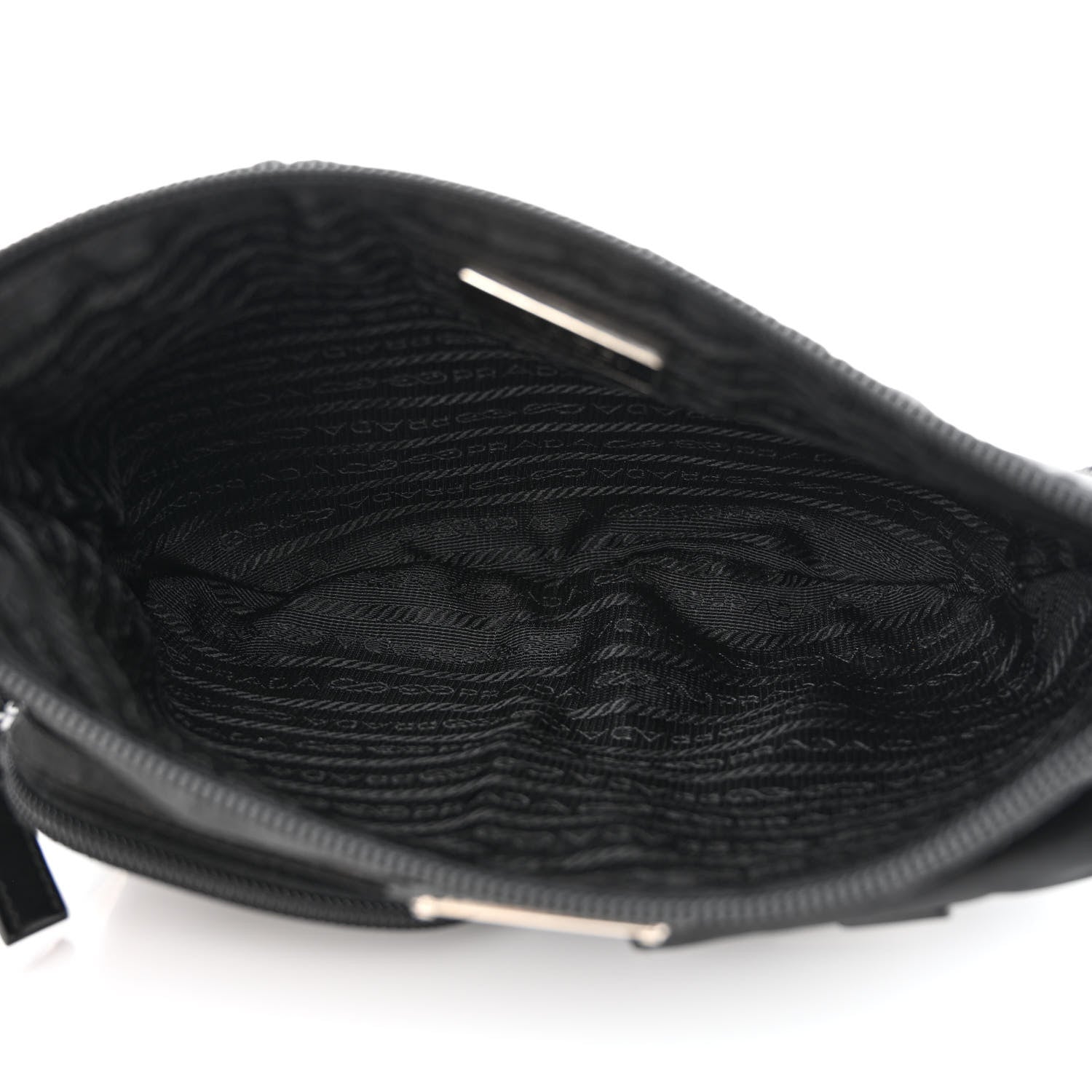 Prada Tessuto Nylon Soft Calfskin Sling Belt Bag Black 5 of 16