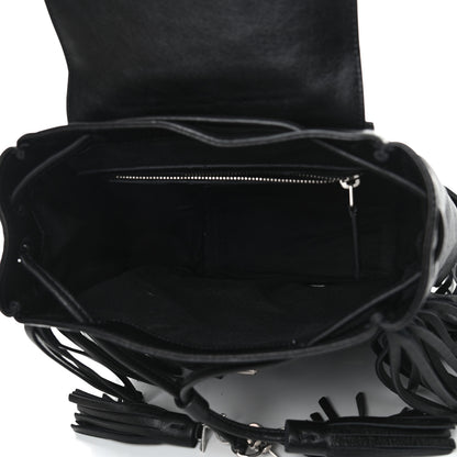 Saint Laurent Calfskin Fringe Festival Backpack Black 4 of 8