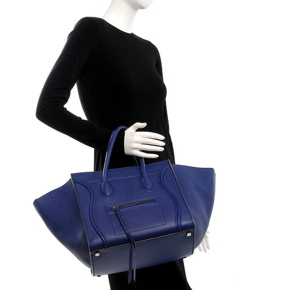 Celine Supple Calfskin Medium Phantom Luggage Indigo 2 of 8