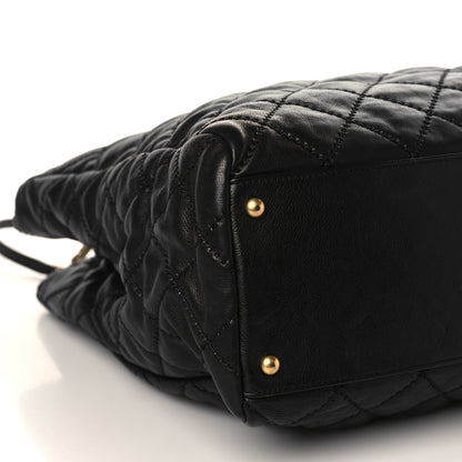 Chanel Calfskin Quilted Large Retro Chain Tote Black 8 of 10