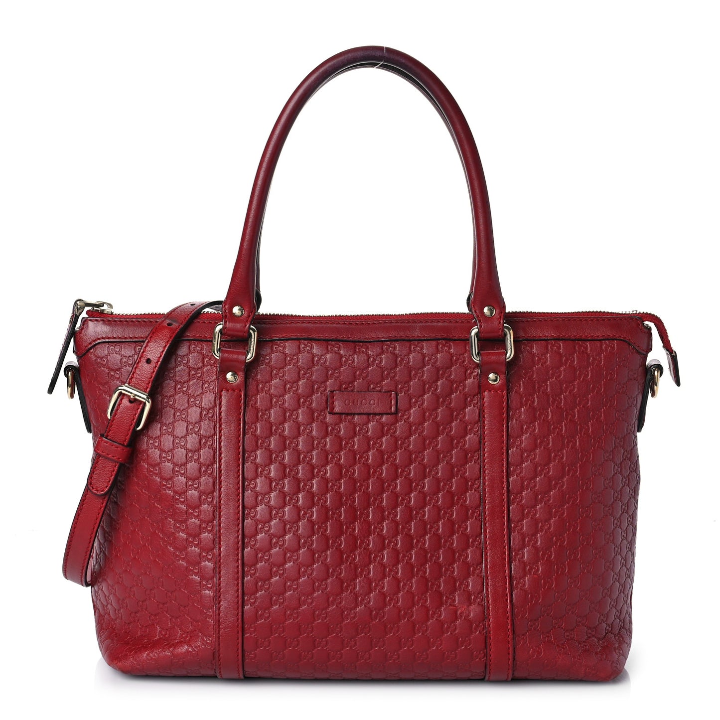 Soft Microguccissima Small Zippered Satchel Rosso