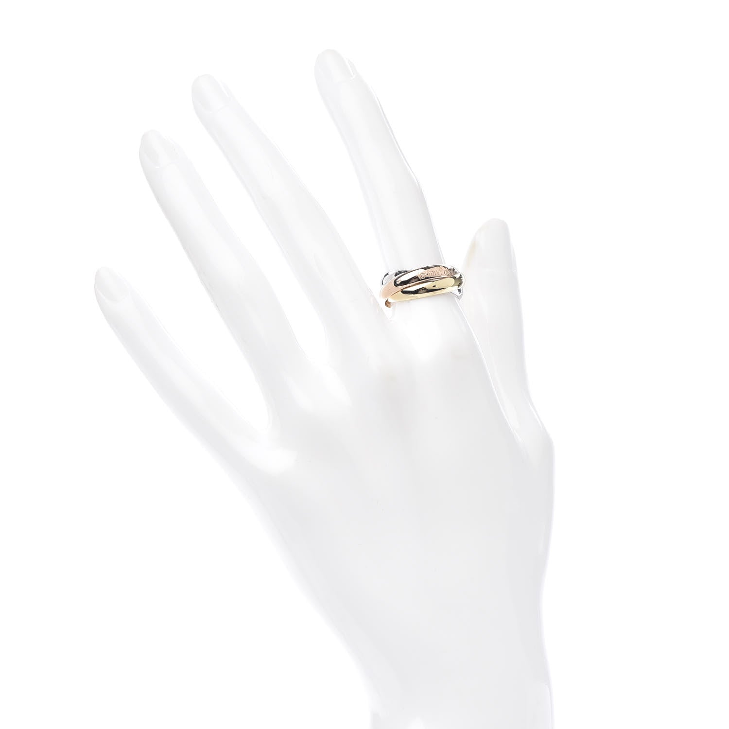 Cartier 18K Pink Yellow White Gold Classic Les Must De Trinity Ring 52 6 2 of 4